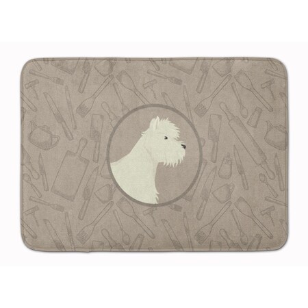 Carolines Treasures Westie in the Kitchen Machine Washable Memory Foam Mat CK2216RUG